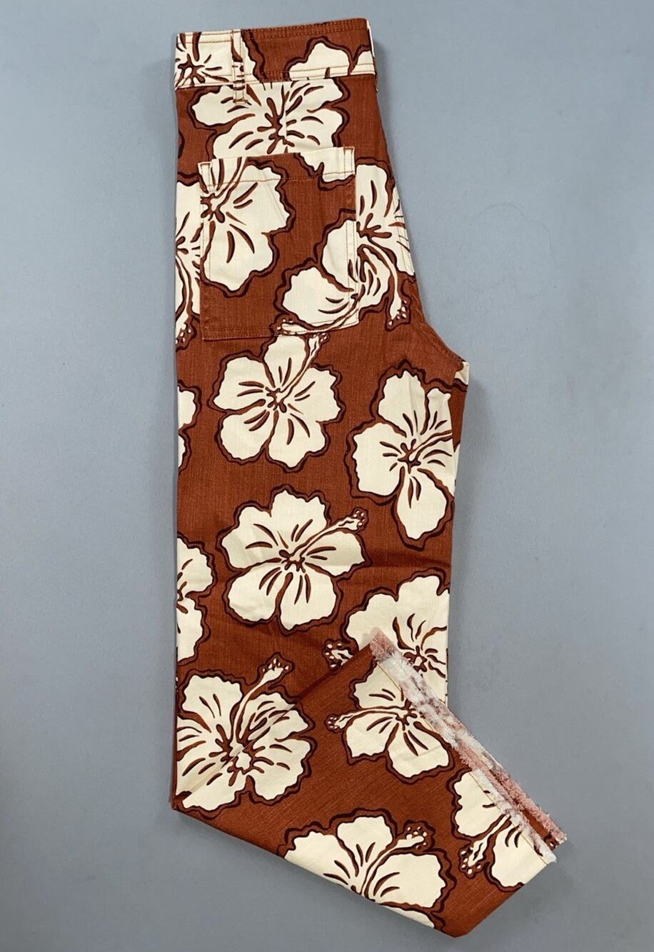 Billabong Wide Leg Fray Stretch Cotton Chino Pants. Brick Red, Women's 27. EUC!